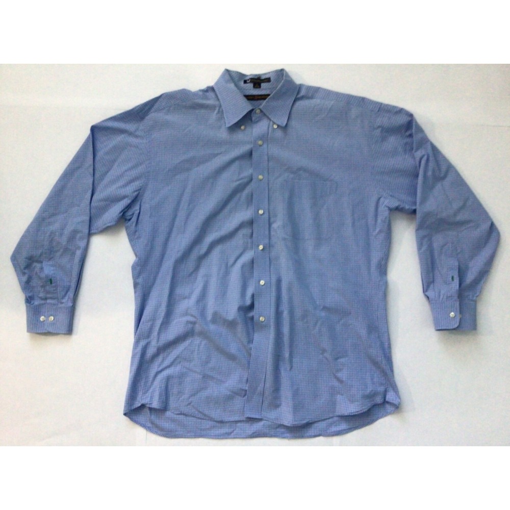 Vintage Tommy Hilfiger Blue Dress Shirt TLC The Lifetime Collar, Size 18 (34-35)